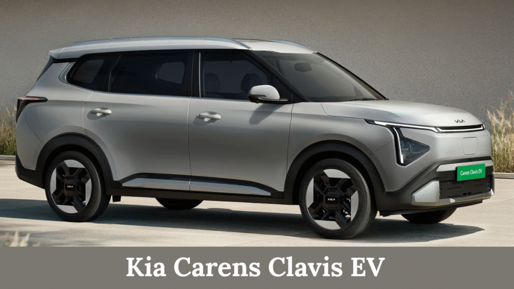 Kia Carens Clavis EV interior view with 7-seater layout and dual-tone dashboard