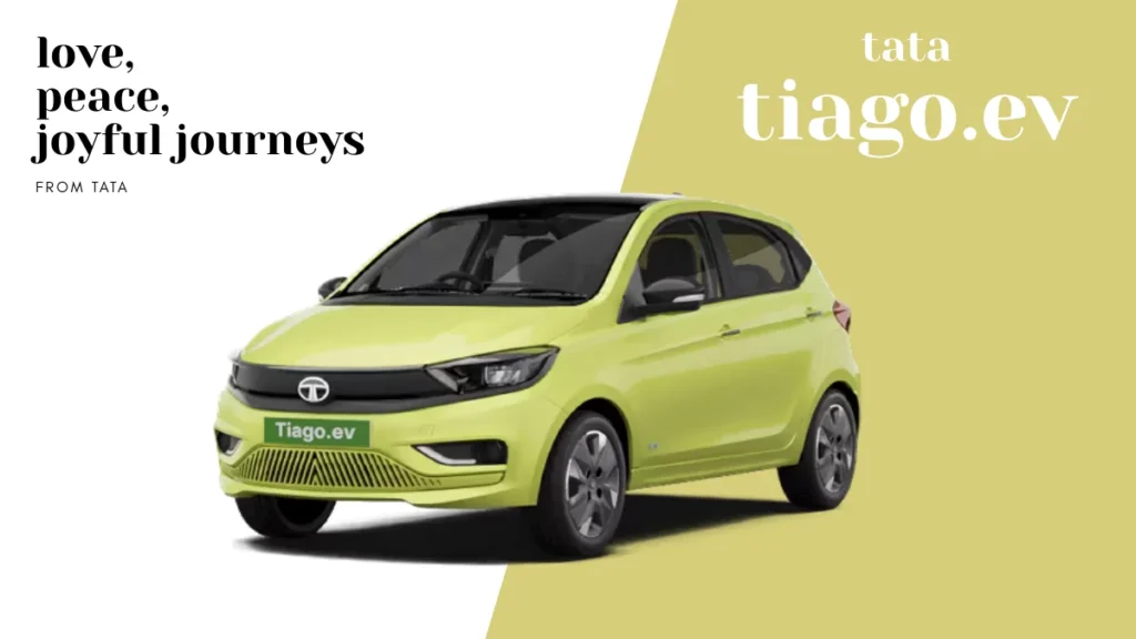 Tata Tiago EV showcasing its stylish electric design with modern features and bold road presence.