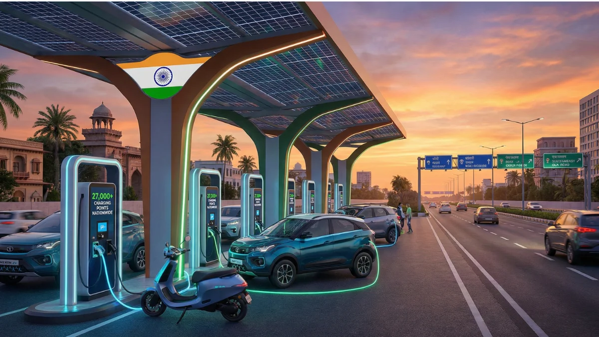 EV charging stations in India installed at petrol pumps for electric cars and two-wheelers