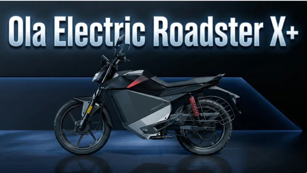 Ola Electric Roadster X+ electric bike showcased with premium design and advanced EV technology