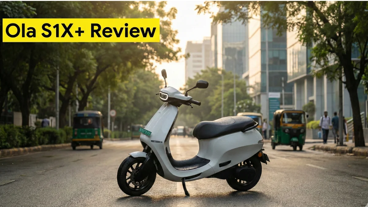 Ola S1X+ electric scooter on Indian city road