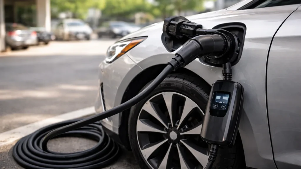 Best portable EV chargers in India comparison showing 15A vs 3.3kW vs 7.2kW chargers