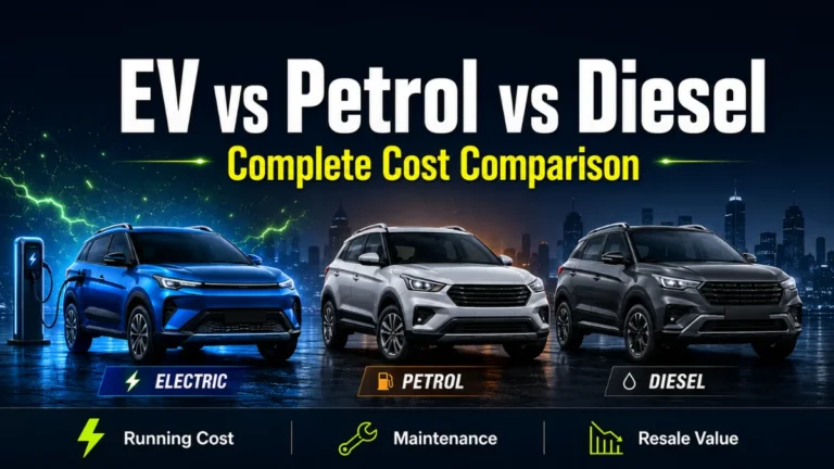 EV vs Petrol vs Diesel Cars: Complete Cost Comparison(2026)